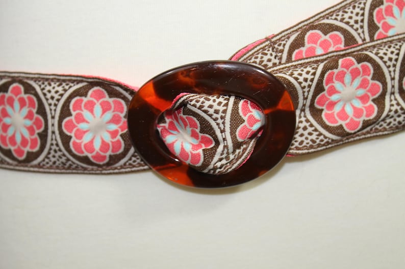 Floral Hippie Belt orange blue brown floral fabric belt with plastic buckle modern style boho festival wear belts3