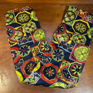 Vintage Colorful Geometric Printed Satin Scarf