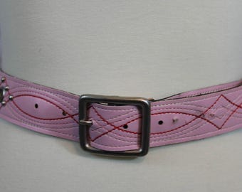Pink Eyelet Grommet Silver Studded Jelly Belt Fashion Skater Sz 26 Runs Big READ Pink Eyelet Grommet Silver Studded Jelly Belt Fashion Skater  main image 3