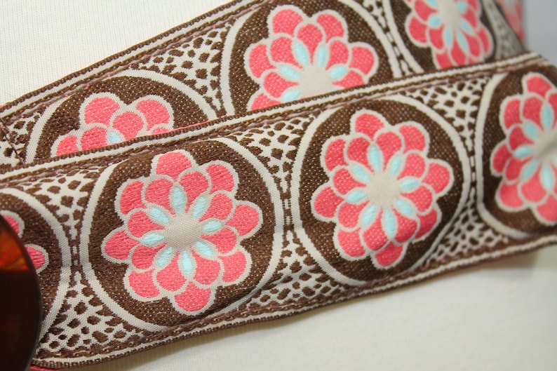 Floral Hippie Belt orange blue brown floral fabric belt with plastic buckle modern style boho festival wear belts3