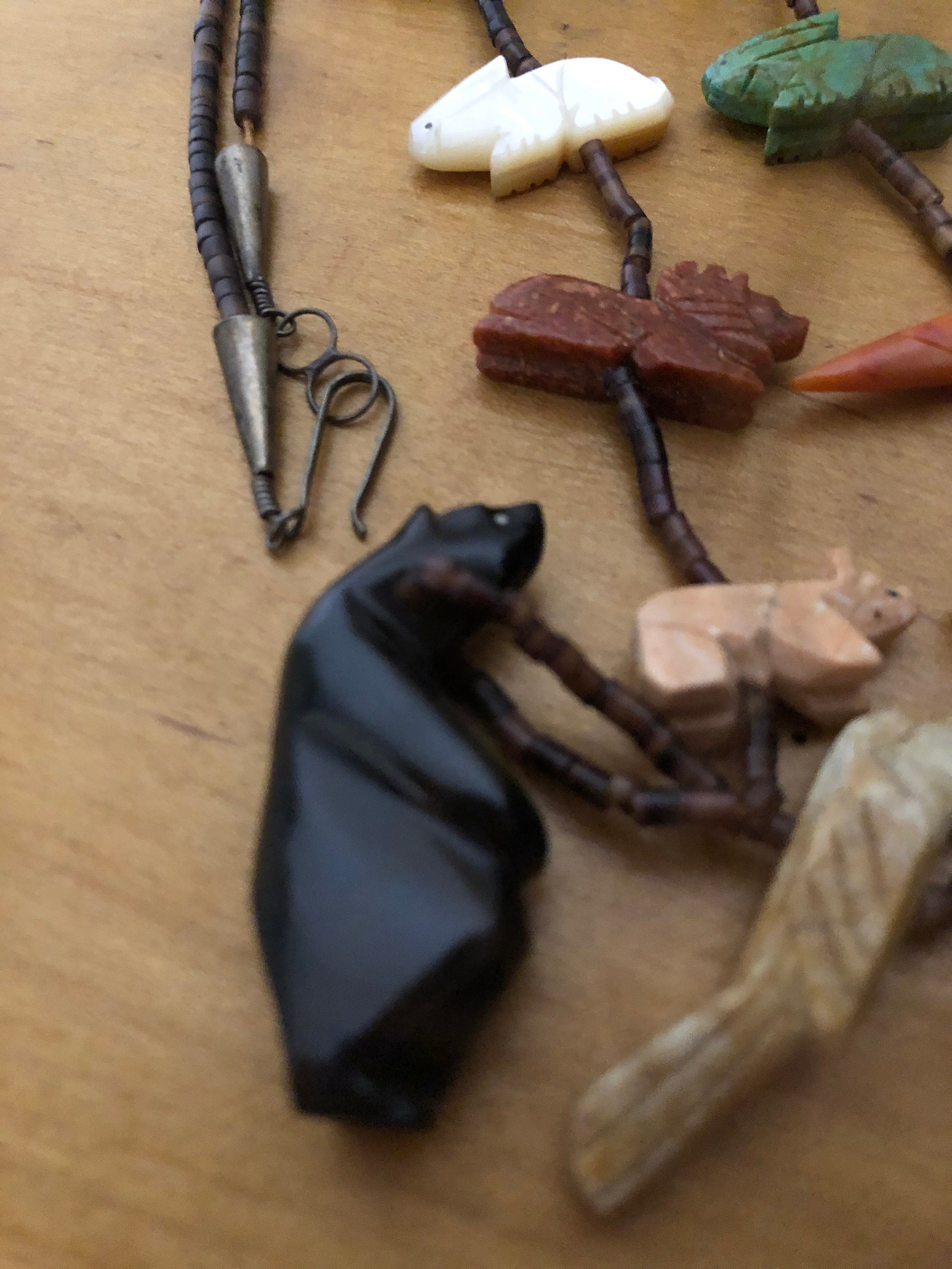 Vintage Zuni hand carved animal fetish necklace 36 inch 1970s Etsy