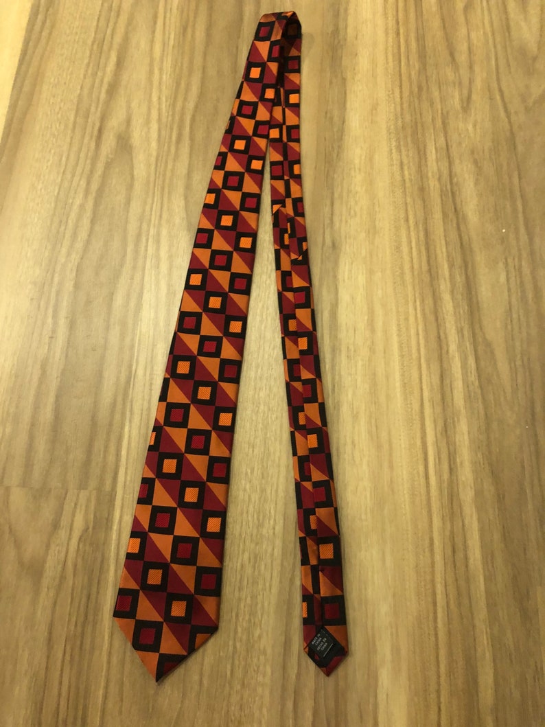 Fathers Day Guy Gift retro cool vintage tie warm colored tie 100/% Silk Funky Tie