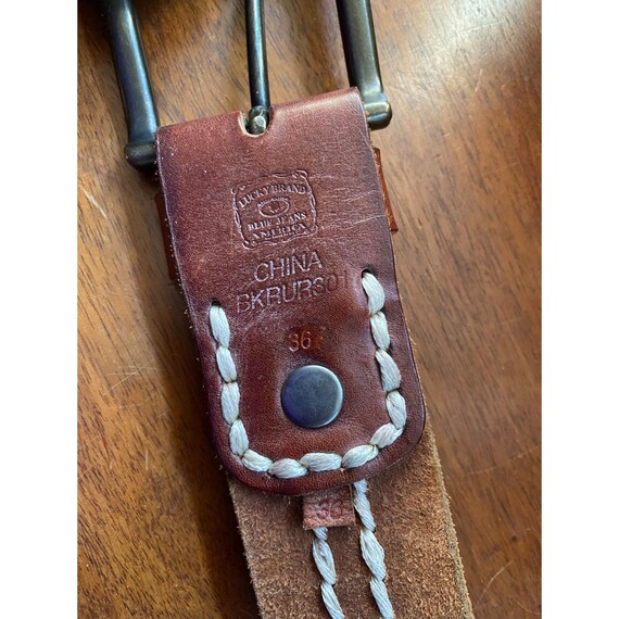 Vintage Lucky Brand Leather Belt With Intricate Stitching  display picture 2