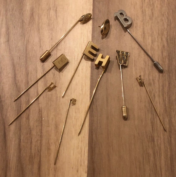 Assorted Letter Pins Gold and silver pins letter pins Etsy