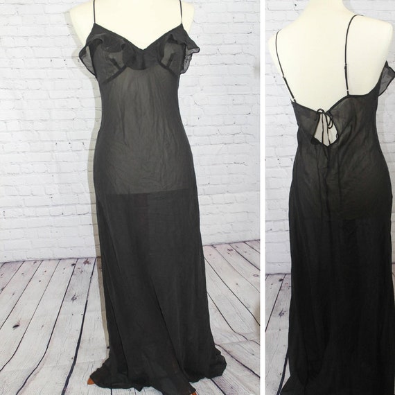 vintage négligée | Shear black nightie | Vintage 1