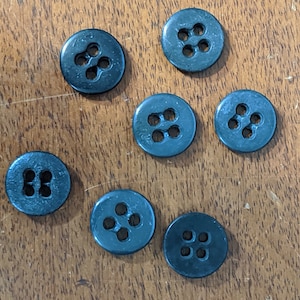 Vintage Small Buttons | Black Buttons | Plastic Buttons | Fashion | 4 Hole | New Old Stock | Sewing Supplies | Crafting | 1/2&quot; |