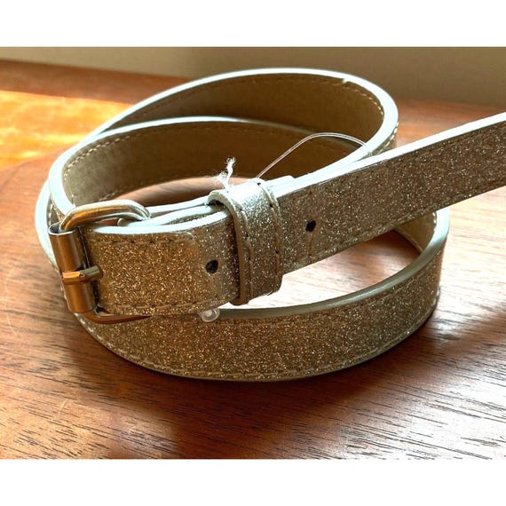 Glittery Silver Belt With Adjustable Buckle Size S - Etsy