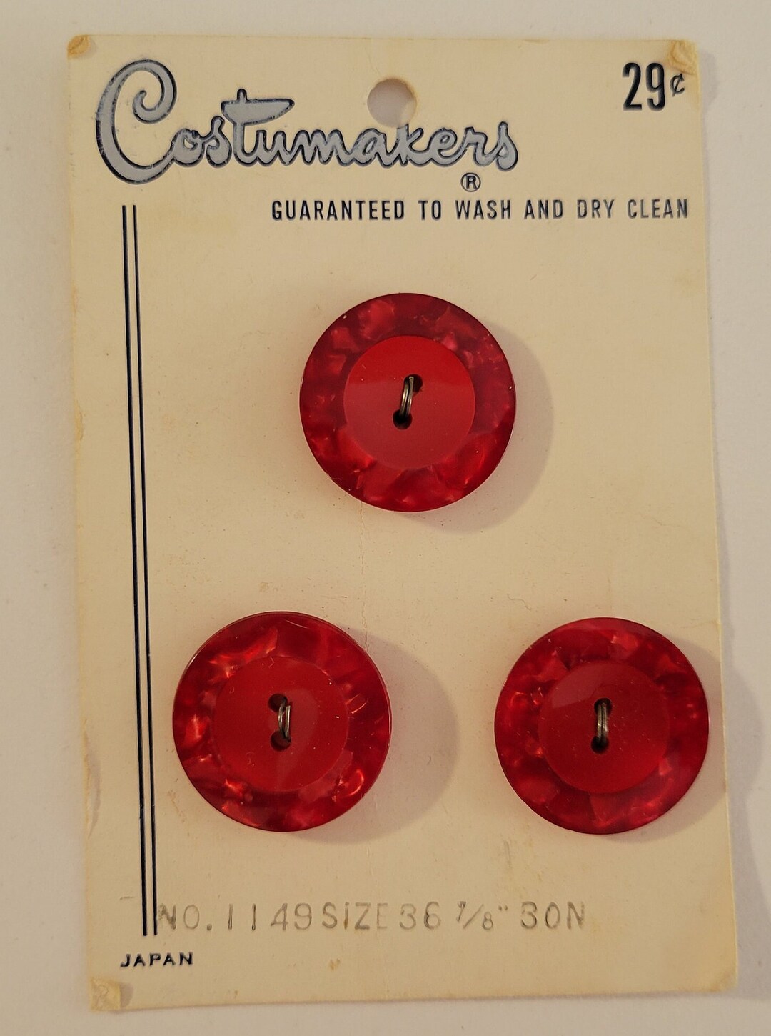 Vintage Costumakers Buttons Red Plastic Buttons Fancy Etsy