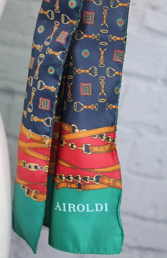 AIROLDI vintage scarf | retro 80s scarf | mens or 