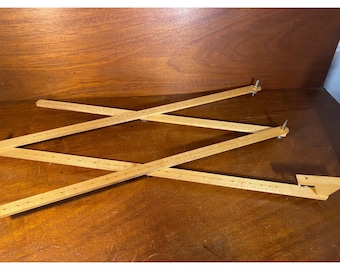 Vintage Wooden Zig-Zag Measuring Ruler / pantograph With Box