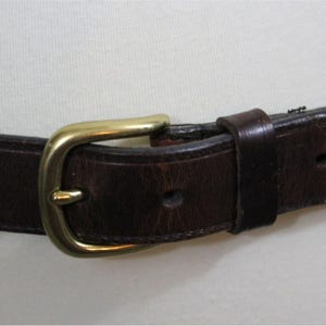 Oil Tanned Cowhide Vintage Leather Belt Size 36 Fits 33 - 38&quot; Brown