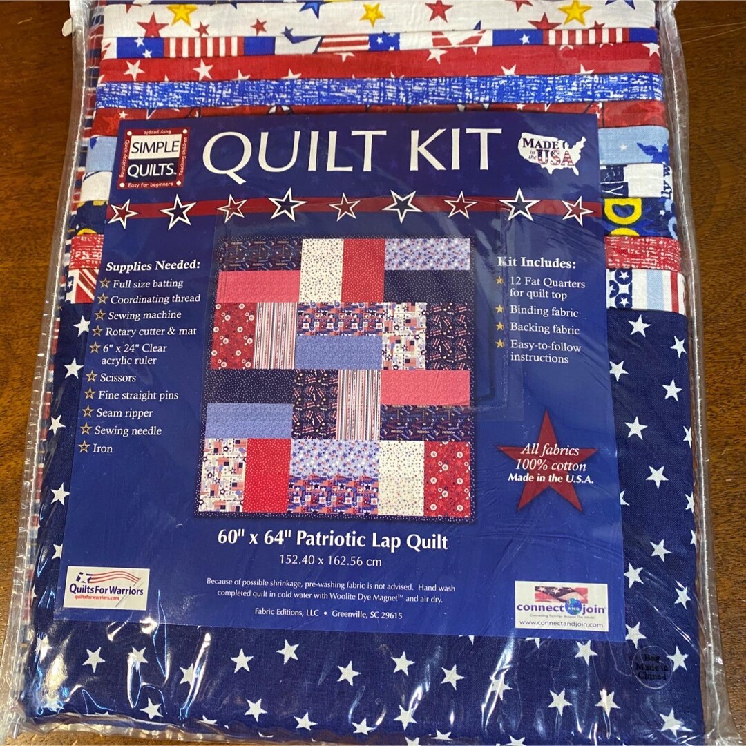 Patriotic Lap Quilt Kit 60" X 64" - 100% Cotton USA Made - Etsy