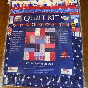 Patriotic Lap Quilt Kit 60&quot; x 64&quot; - 100% Cotton USA Made