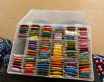 Carded vintage embroidery thread | dmc and others | 125 plus skeins | rainbow of colors