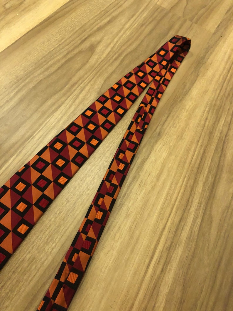 Fathers Day Guy Gift retro cool vintage tie warm colored tie 100/% Silk Funky Tie