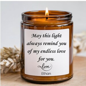 Vela de aniversario personalizada, ideas de regalo para esposa, regalo personalizado para esposo, carta de amor, poema romántico, vela, regalo de celebración de hitos para parejas