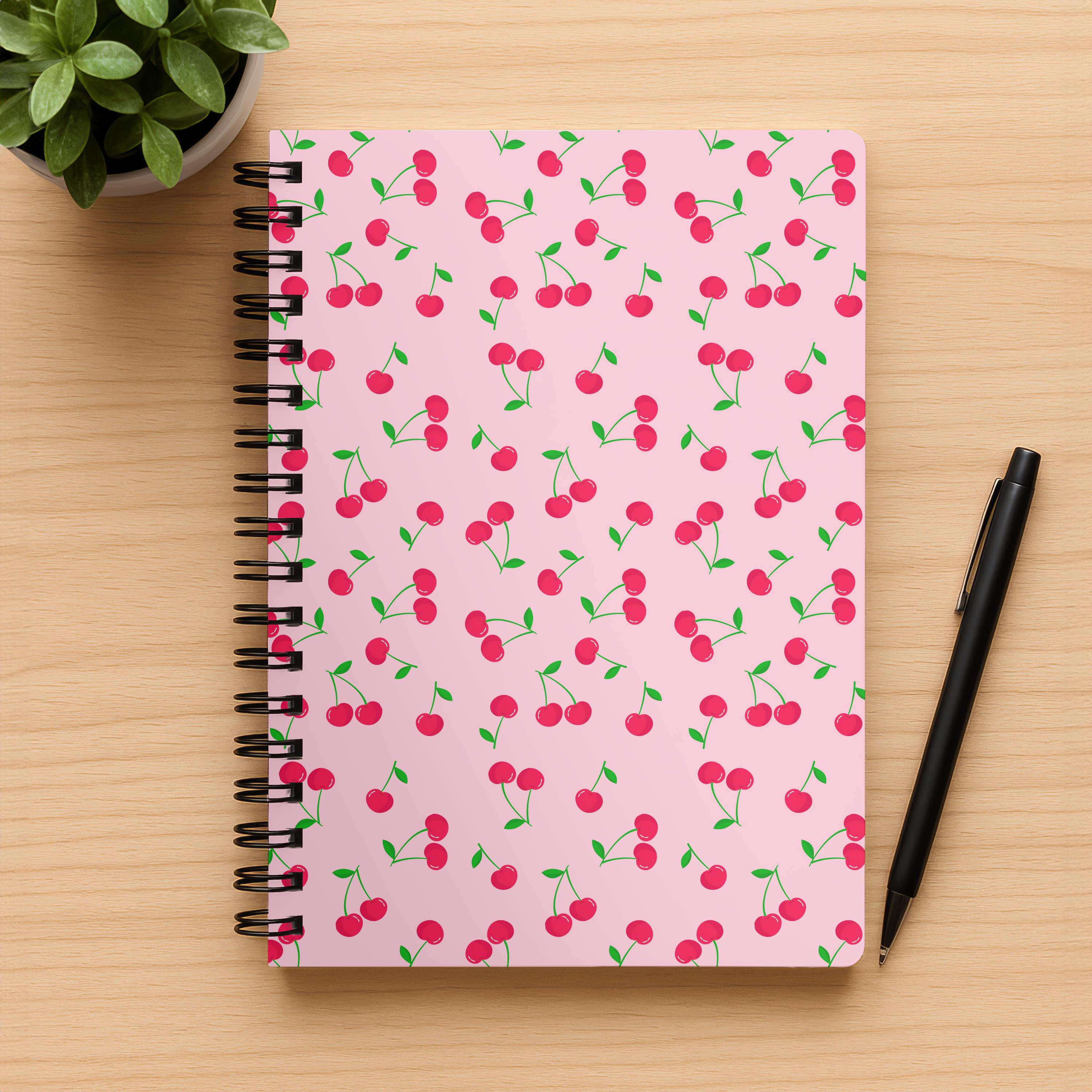 Windowsノート本体 cherry Cherry Notebook Girls Journal Cherry Print Notebook Cute Pink