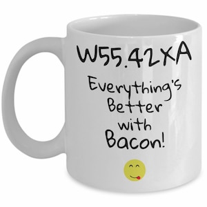 Fun Medical Coder Mug; Medical code W55.42XA XA - Struck by a pig