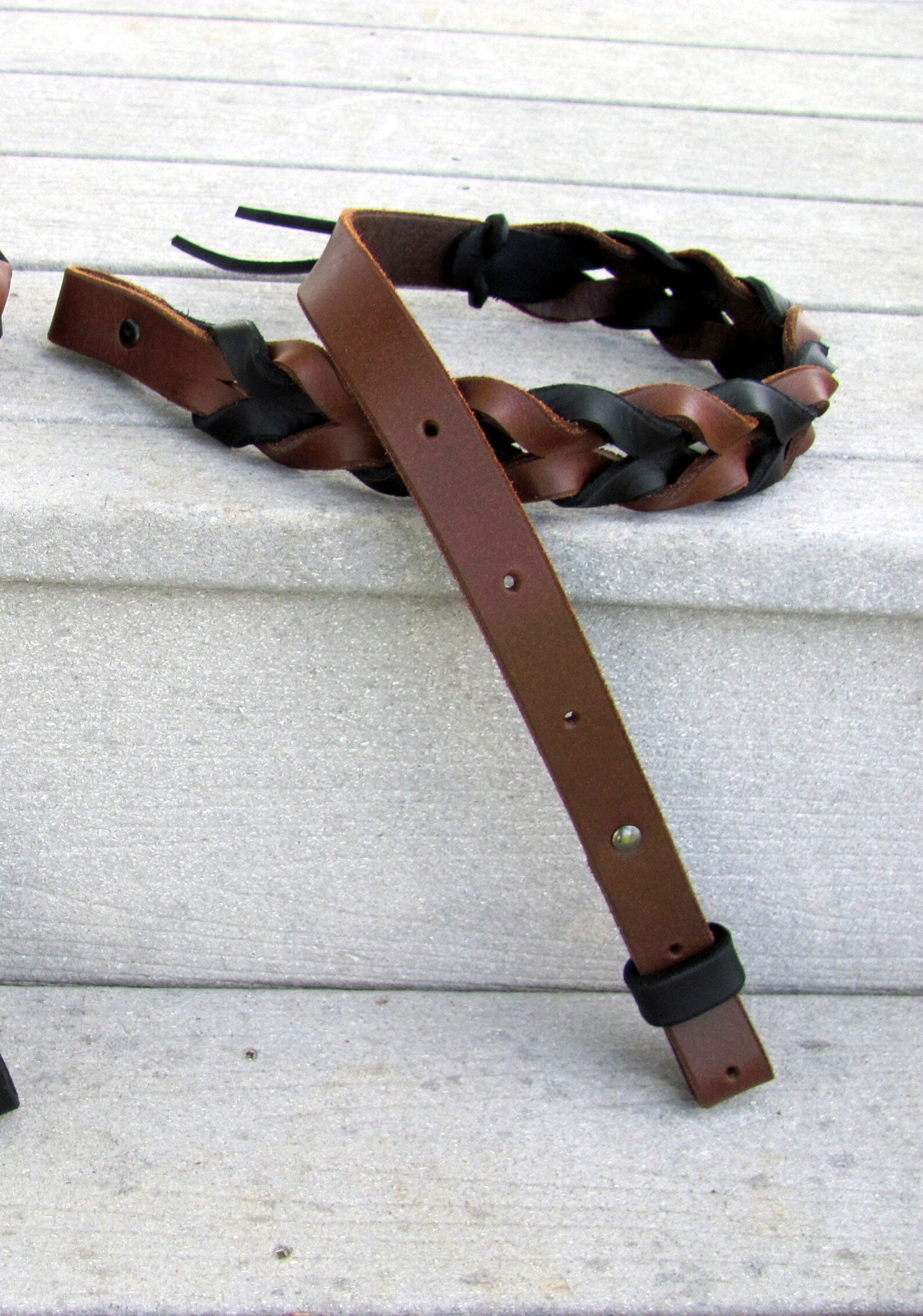 Braided Leather Rifle Sling Etsy