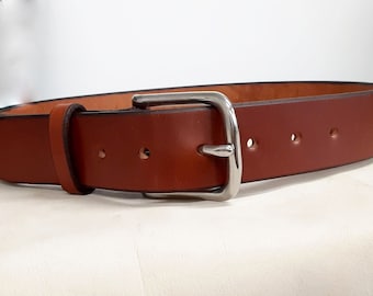 Handmade Medium Brown Leather Belt