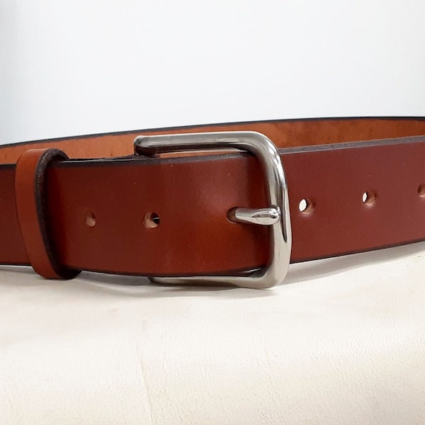 Handmade Medium Brown Leather Belt