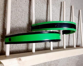 Lime Green / Black Patent Browband, Cavesson, or Breast Strap