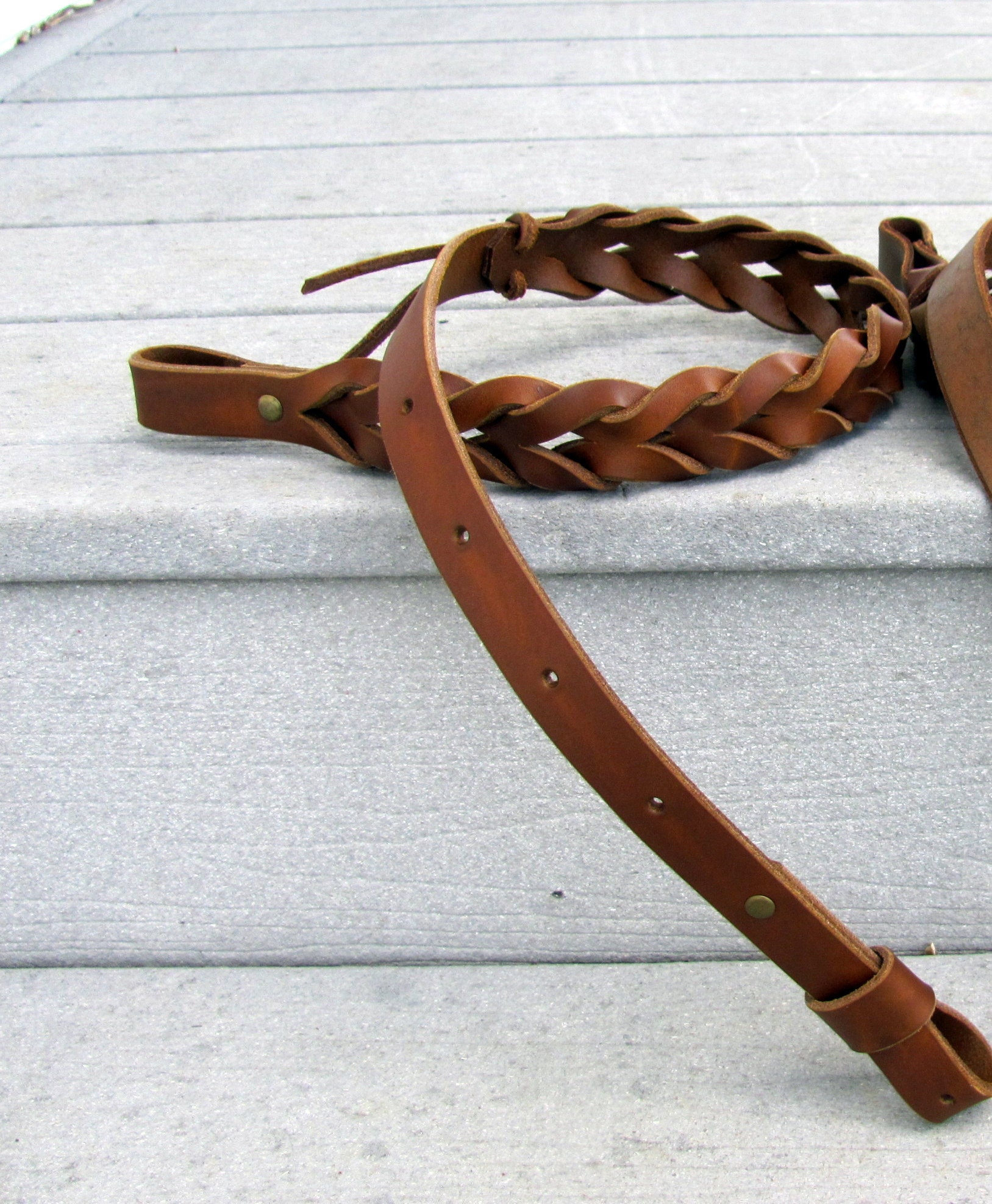 Braided Leather Rifle Sling Etsy