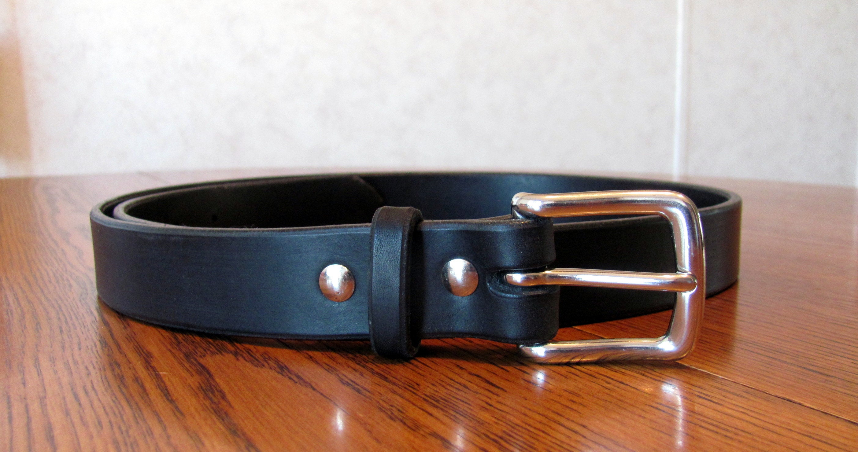 Handmade Black Leather Belt