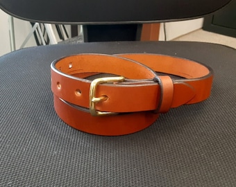 Handmade Chestnut Full-Grain Leather Belt