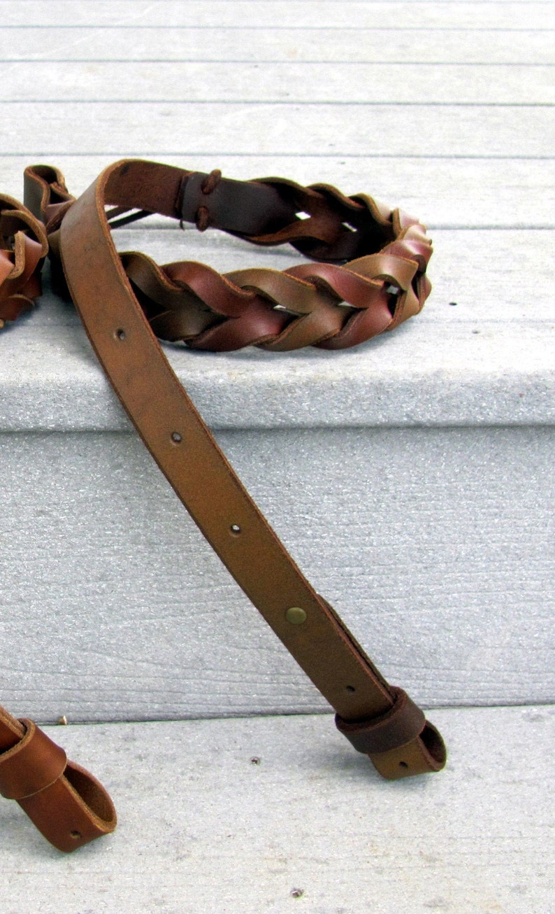 Braided Leather Rifle Sling Etsy