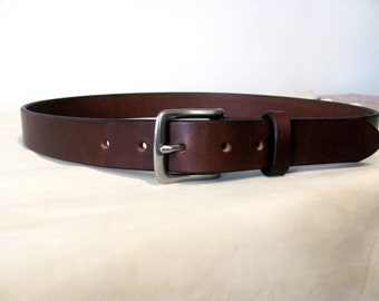 Handcrafted Walnut (Chocolate) Full Grain Leather Belt