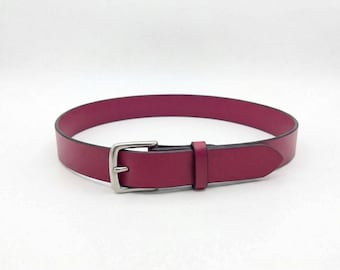 Handcrafted Purple Full-Grain Leather Belt