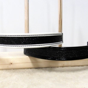 Schwarzer Sparkle / Glitter / Bling Stirnband, Kappniet, oder Brust Riemen