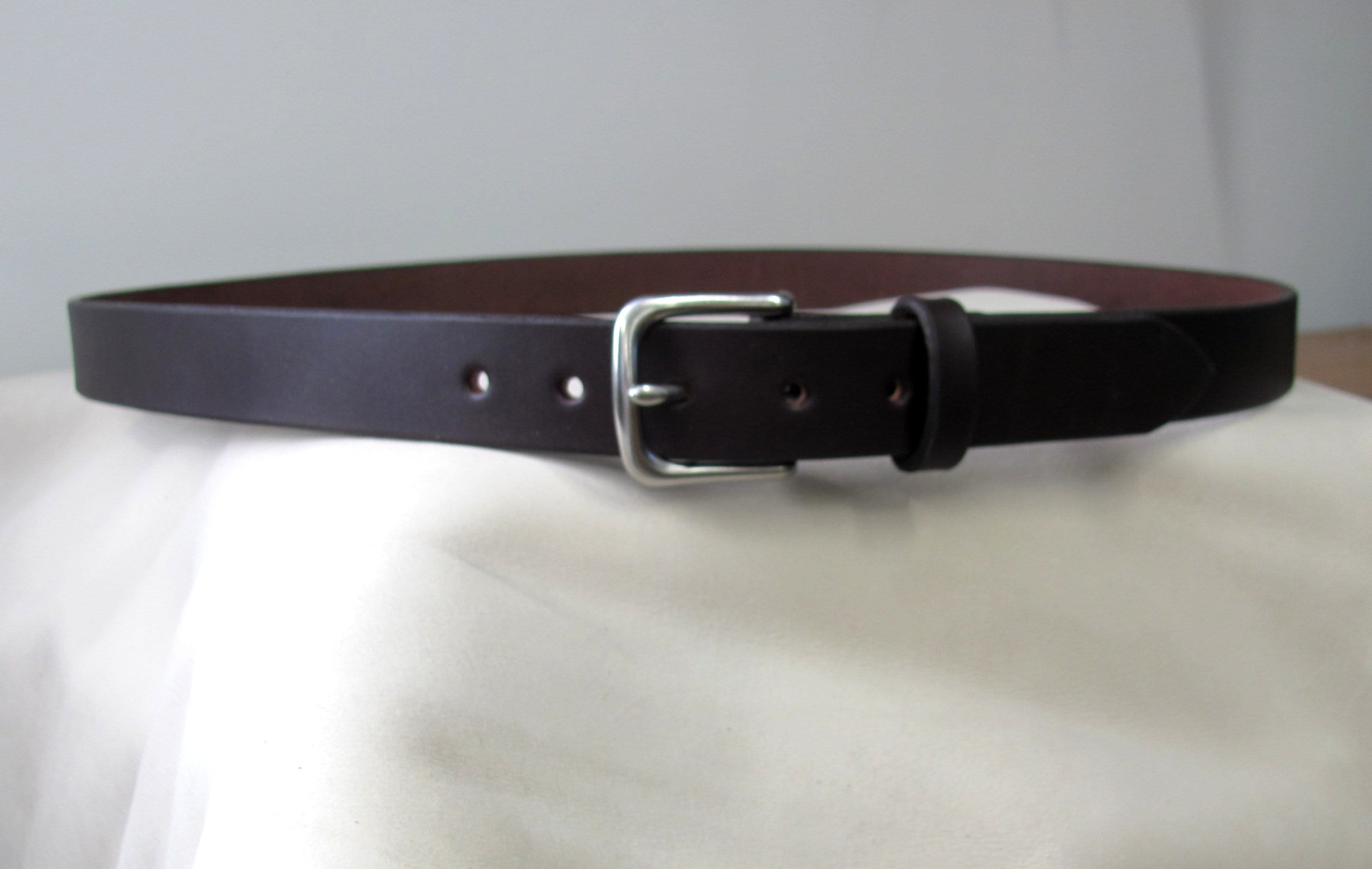 No. 5 Leather Cinch Belt - Italian Bridle Leather - Brown Leather with Stainless Steel, X-Large - Fits Sizes 42 - 50