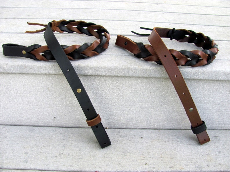 Braided Leather Rifle Sling Etsy