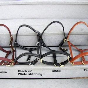 Adjustable Yearling Horse Halter- Single-ply Leather