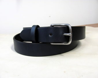 Handcrafted Navy Blue Full-Grain Harness Leather Belt