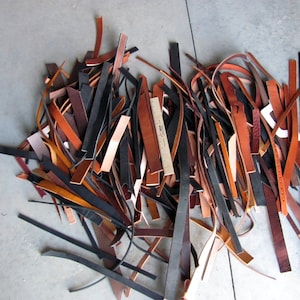 Assorted Leather Strips / Pieces / Scraps / Remnants