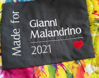 Custom Embroidered Quilt Labels