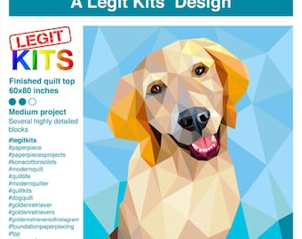 Legit Kits Quilt Pattern Everett the Golden Retriever! Brand New! LegitKit LK-PT018