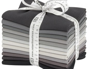 Fat Quarter Kona Cotton Stormy Skies Palette, 12pcs/bundle by Robert Kaufman
