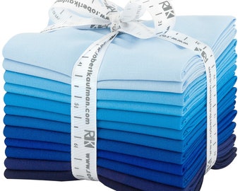 Fat Quarter Kona Cotton Waterfall Palette, 12pcs/bundle by Robert Kaufman