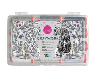 Aurifil Graywork by Tula Pink 12 Large Spools