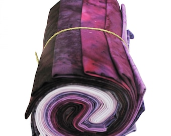 12 Fat Quarters from 1895s Batiks, Magenta Colorway