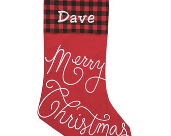 Merry Christmas Stocking with Personalization