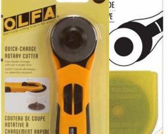 Olfa 45mm Quick Blade Change Rotary Cutter plus 2 additional blades