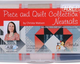 Aurifil Piece and Quilt Collection Neutrals by Christa Watson 12 Large Spools