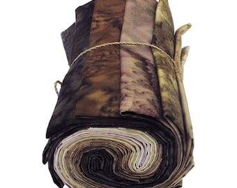 12 Fat Quarters from 1895s Batiks, Earth Colorway