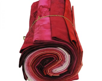 12 Fat Quarters from 1895s Batiks, Pink Colorway