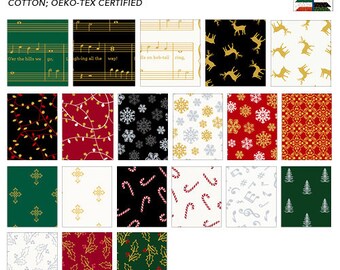 Holiday Splendor Fat Quarter Bundle with Metallics
